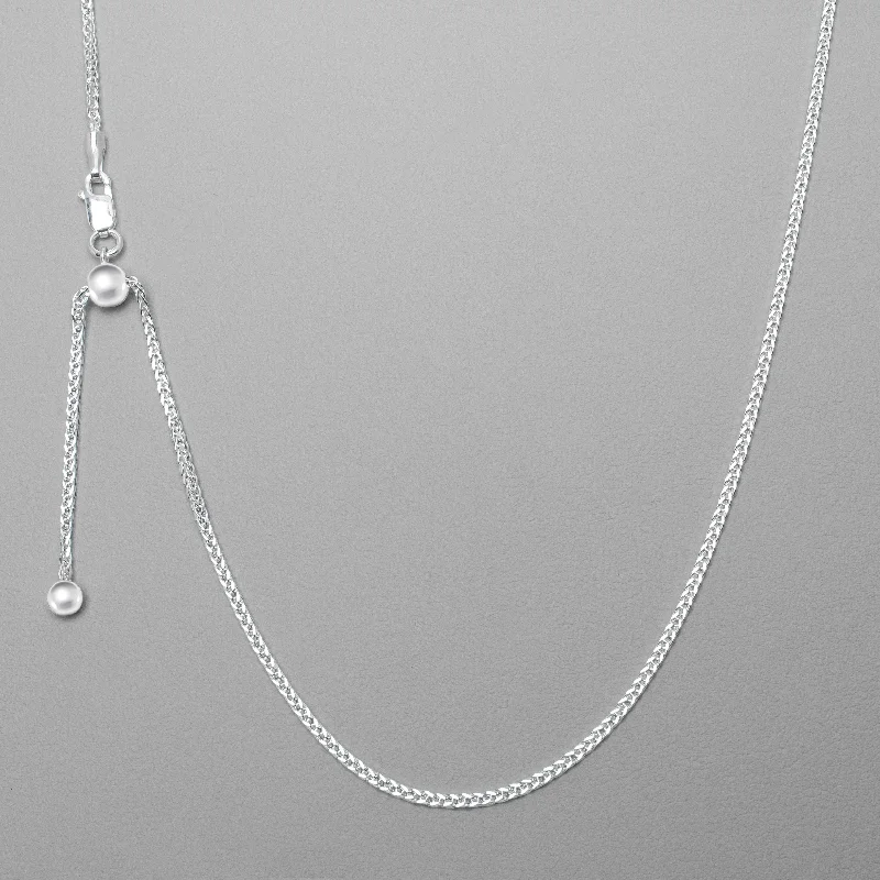 custom name necklaces-Victoria Townsend .925 Sterling Silver Adjustable Flat Mariner Chain Necklace