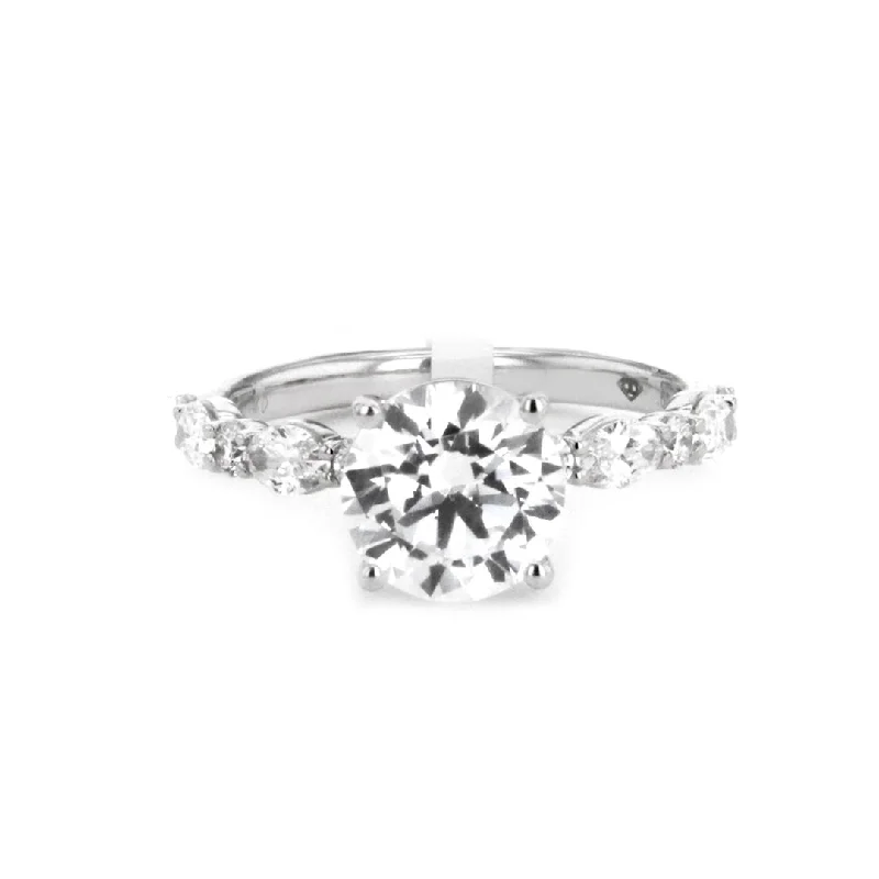 floral engagement ring for women -0.54 ctw Diamond Solitaire Engagement Ring