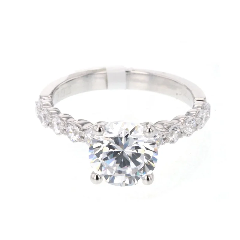 silver promise ring for couples -0.54 ctw Diamond Solitaire Engagement Ring