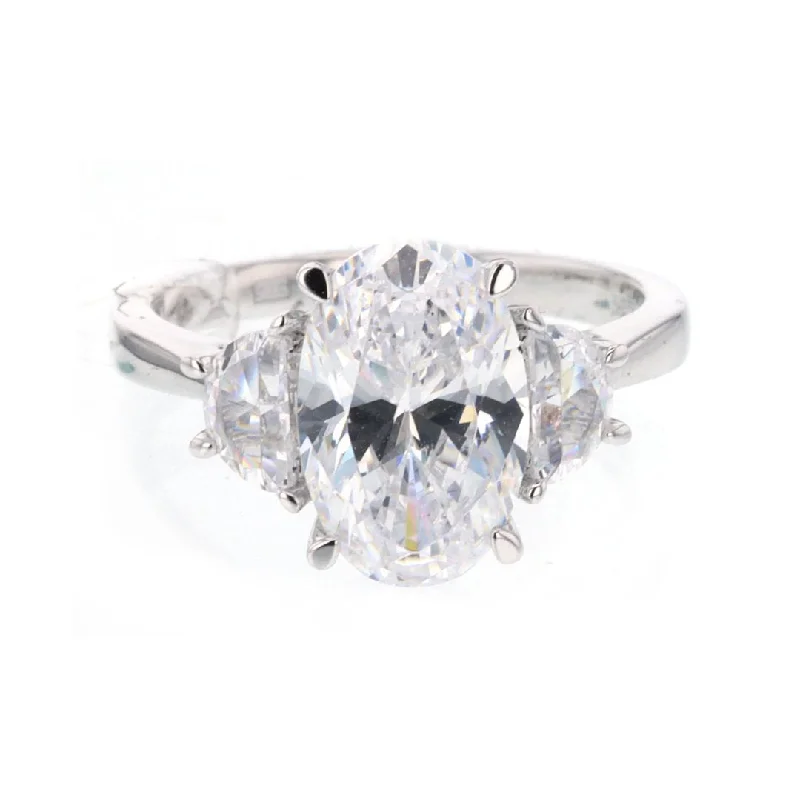 diamond cluster ring for women -0.64 ctw Diamond Three-Stone Engagement Ring