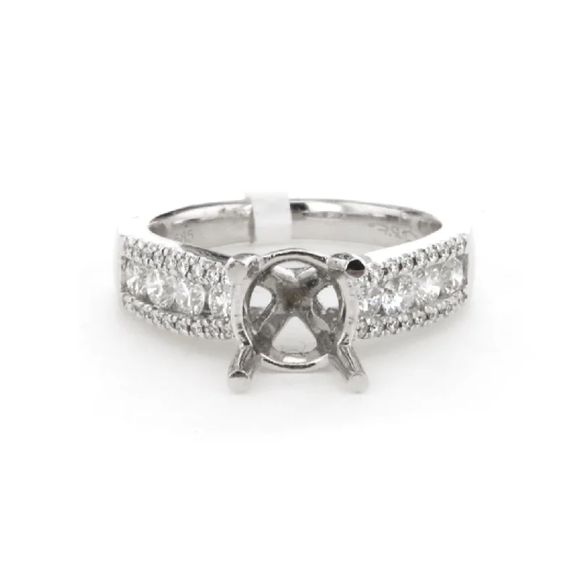 men’s leather ring with silver -0.70 ctw Diamond Solitaire Engagement Ring