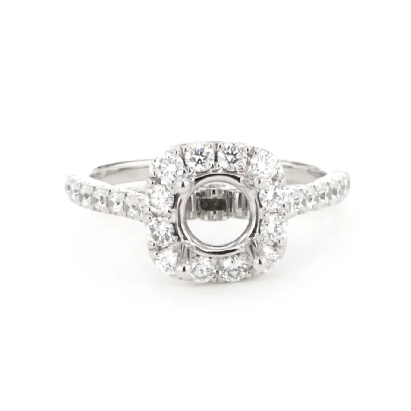 unique promise ring for her -0.72 ctw Diamond Halo Engagement Ring