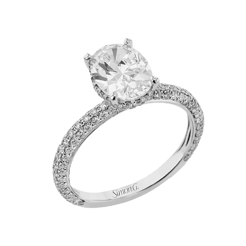 fashion ring for women -0.76 ctw Diamond Halo Engagement Ring