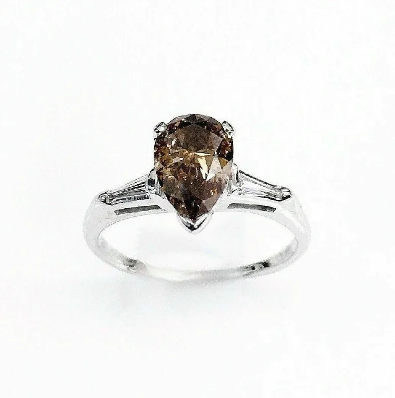 best diamond ring for weddings -1.15 Cttw. Diamond Wedding/Anniversary 14K Ring Natural Fancy Brown/Cognac Color