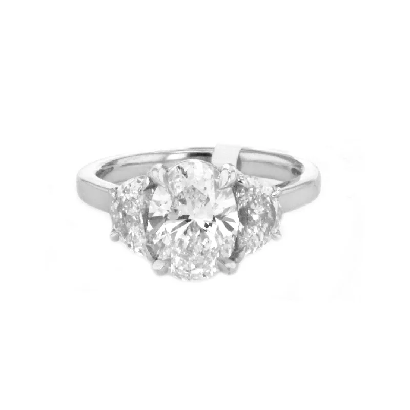 gemstone ring for wedding -3.4 ctw Lab Grown Diamond Three-Stone Engagement Ring