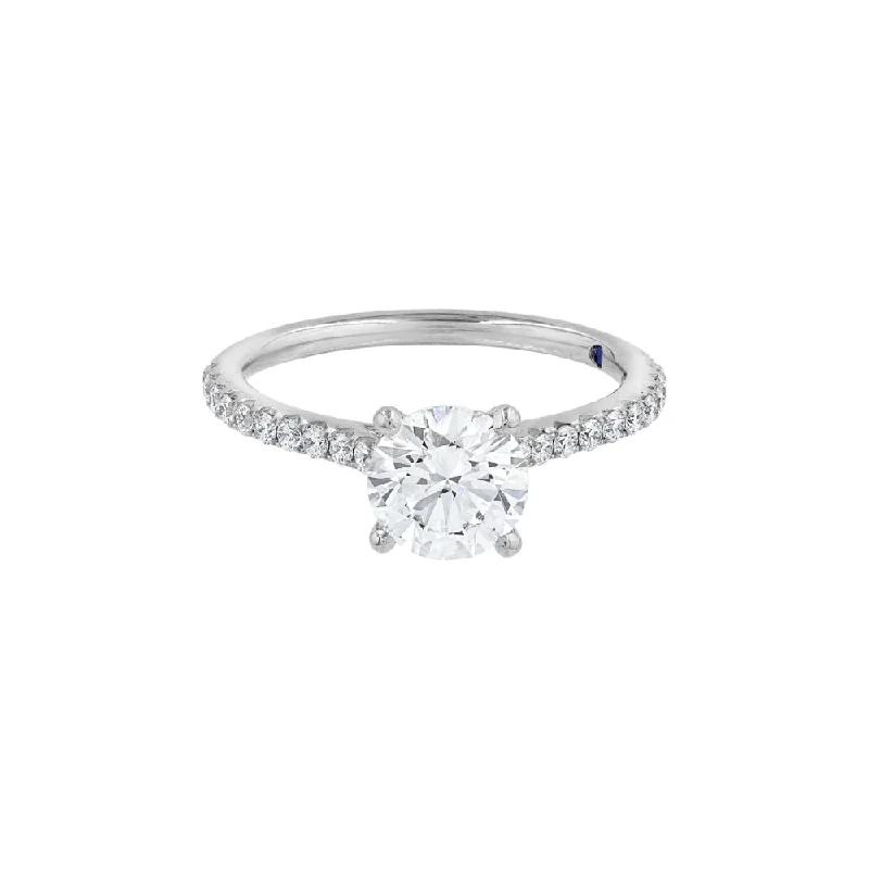 modern engagement ring for women -LaViano Bespoke 1.26 Carats Round Brilliant Diamond Engagement Ring G.I.A. Certified Set in Platinum