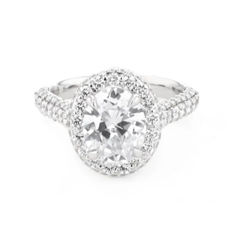 vintage style engagement ring -1.56 ctw Diamond Halo Engagement Ring