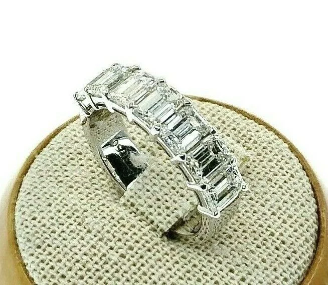 sapphire and diamond ring for women -2.80 Carats Emerald Cut Diamond Anniversary Wedding Band Ring Average .40 Carat