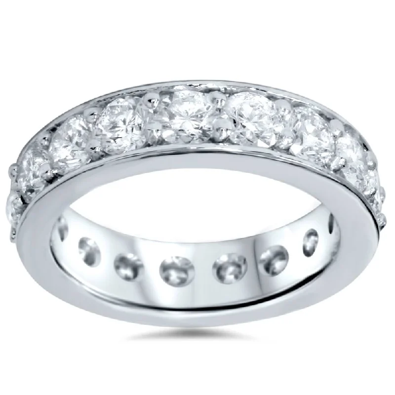 diamond halo ring for engagement -3ct Diamond Eternity Ring 14K White Gold