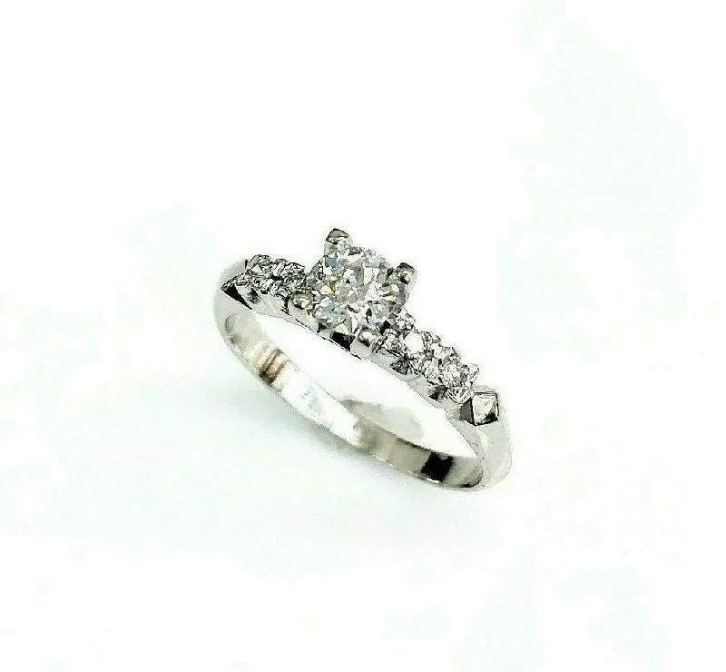 bridal set ring for women -Antique Platinum Diamond Wedding Ring Circa 1950's 0.55 Carat t.w.