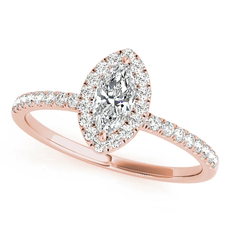 custom birthstone engagement ring for her -Auriya 14k Rose Gold Lab Grown Marquise Diamond Halo Engagement Ring 0.50 to 5.00 ct. tw. (F-G VS)