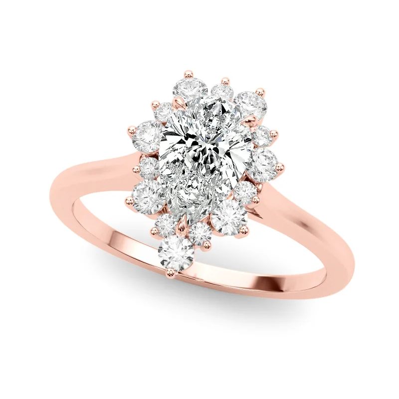 men’s unique wedding band -Auriya 14k Rose Gold Lab Grown Pear Diamond Halo Engagement Ring 0.50 to 5.00 ct. tw. (F-G VS)