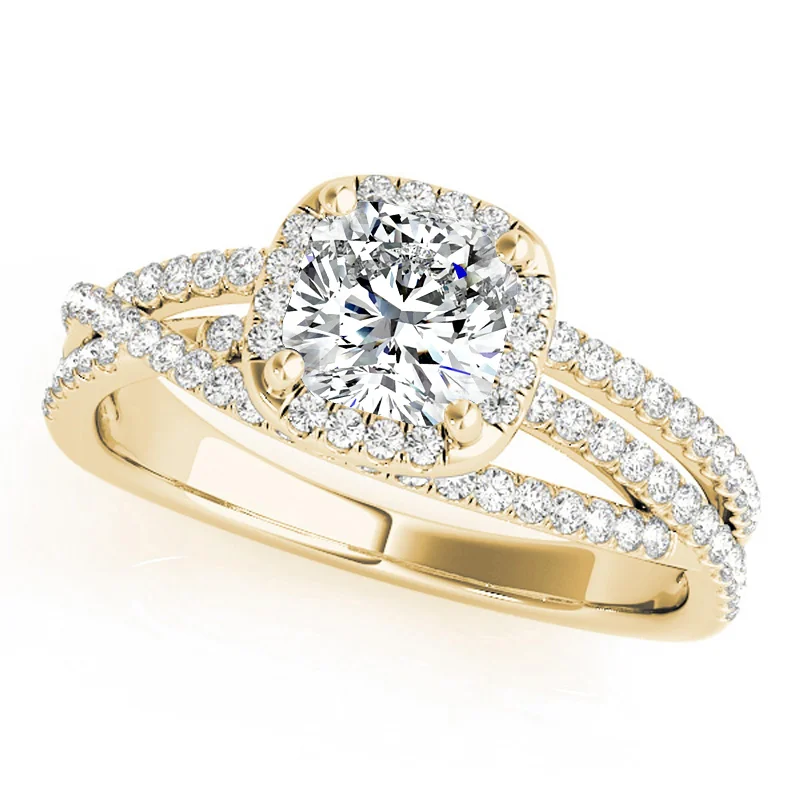 best diamond ring for weddings -Auriya 14k Yellow Gold Lab Grown Cushion Diamond Halo Engagement Ring 0.50 to 5.00 ct. tw. (F-G VS)