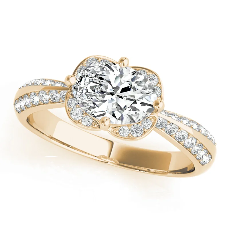 heart-shaped diamond ring for her -Auriya 14k Yellow Gold Lab Grown Oval Diamond Halo Engagement Ring 0.50 to 5.00 ct. tw. (F-G VS)