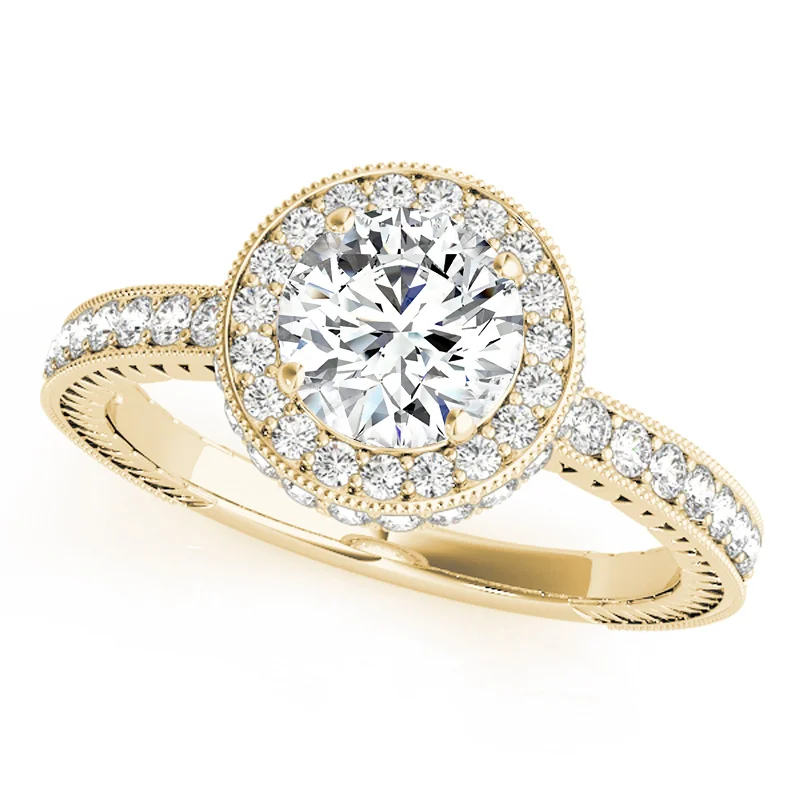 heart-shaped engagement ring -Auriya 14k Yellow Gold Lab Grown Round Diamond Halo Engagement Ring 0.50 to 5.00 ct. tw. (F-G VS)