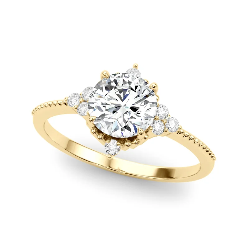 platinum diamond ring for engagement -Auriya 14k Yellow Gold Lab Grown Round Diamond Halo Engagement Ring 0.50 to 5.00 ct. tw. (F-G VS)