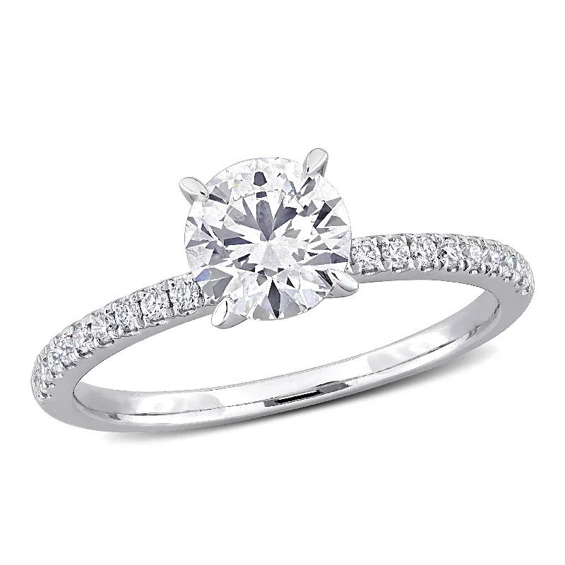 cubic zirconia ring for women -Created Forever 1 1/6ct TW Lab-Grown Diamond Solitaire Engagement Ring in 14k White Gold