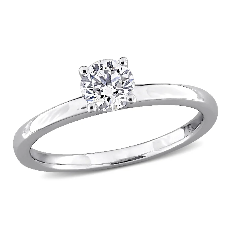 diamond anniversary ring for women -Created Forever 1/2ct TW Lab-Grown Diamond Solitaire Engagement Ring in 10k White Gold