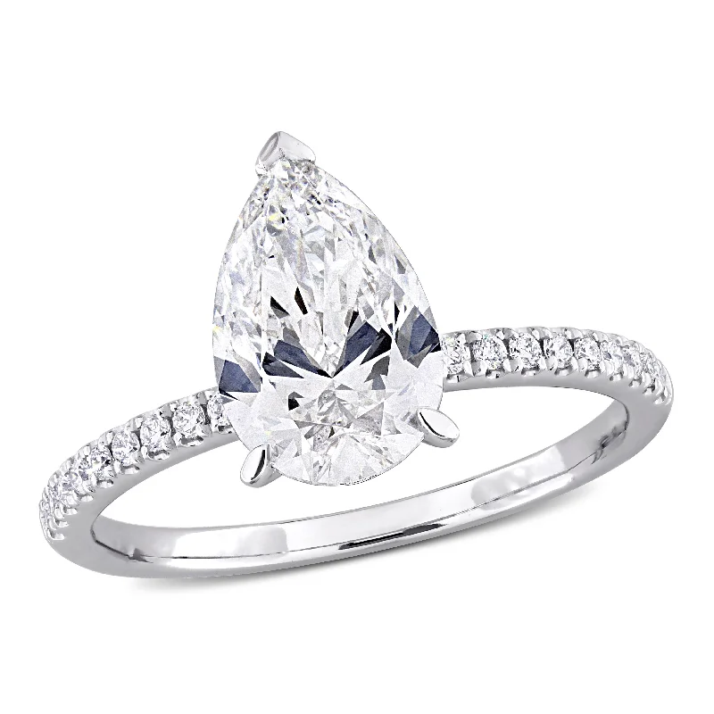 best diamond ring for weddings -Created Forever 2 1/6ct TW Pear-Shape Lab-Grown Diamond Engagement Ring in 14k White Gold