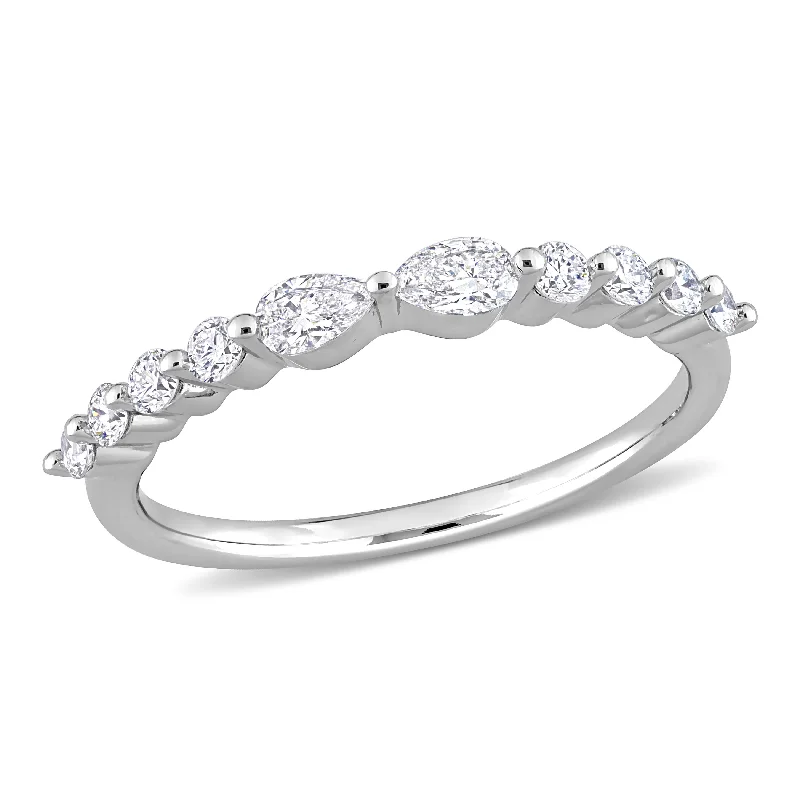 vintage engagement ring for her -Created Forever 5/8ct TW Lab-Grown Diamond Ring in Platinum Plated Sterling Silver