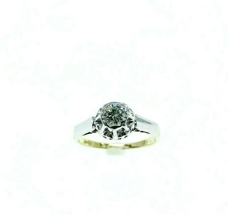 custom engraved couple’s ring -Estate Platinum 14K Gold Round Diamond Wedding Ring Circa 1970's 0.25 Carat