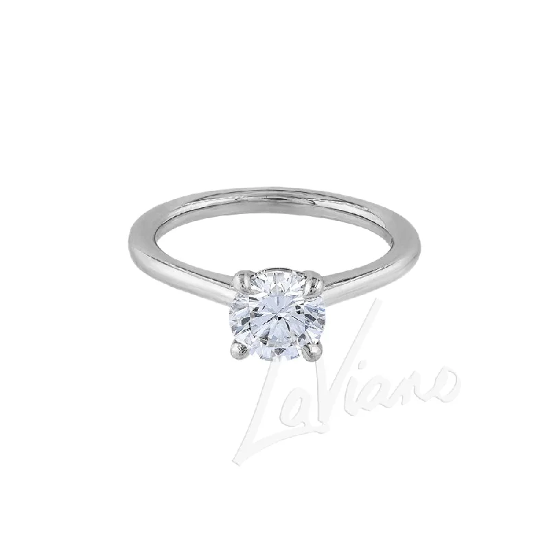 gold engagement ring for women -LaViano Bespoke  1.01 Carats Platinum Round Diamond Engagement Ring