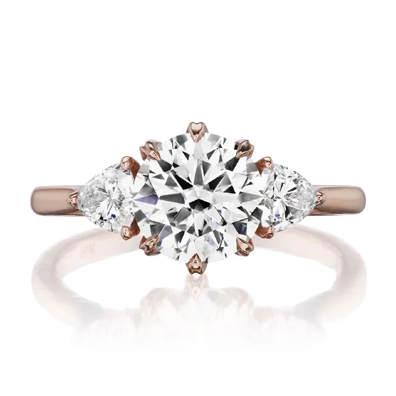 statement gemstone ring for women -・MAGNOLIA・Moissanite Center, Trillion Diamonds (1.92ctw)