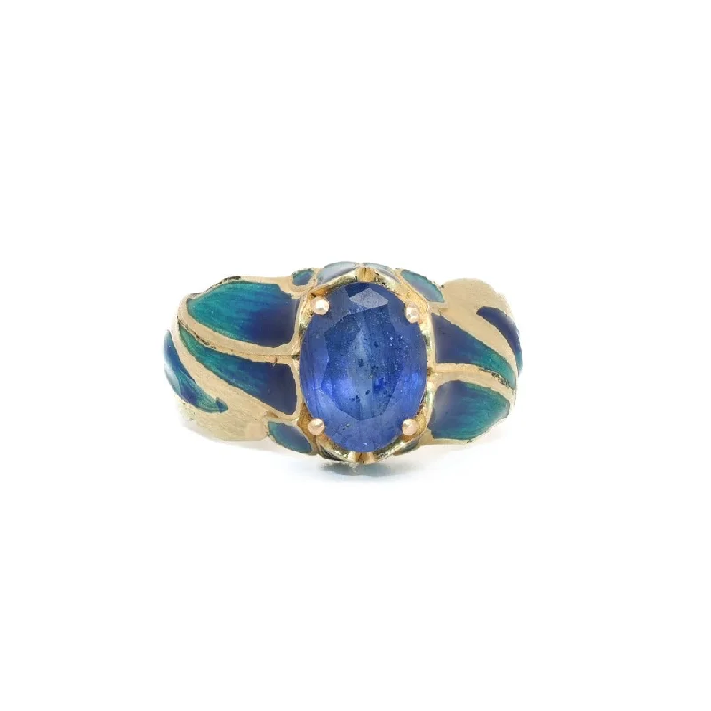 pearl ring for women -Sapphire Flame Ring