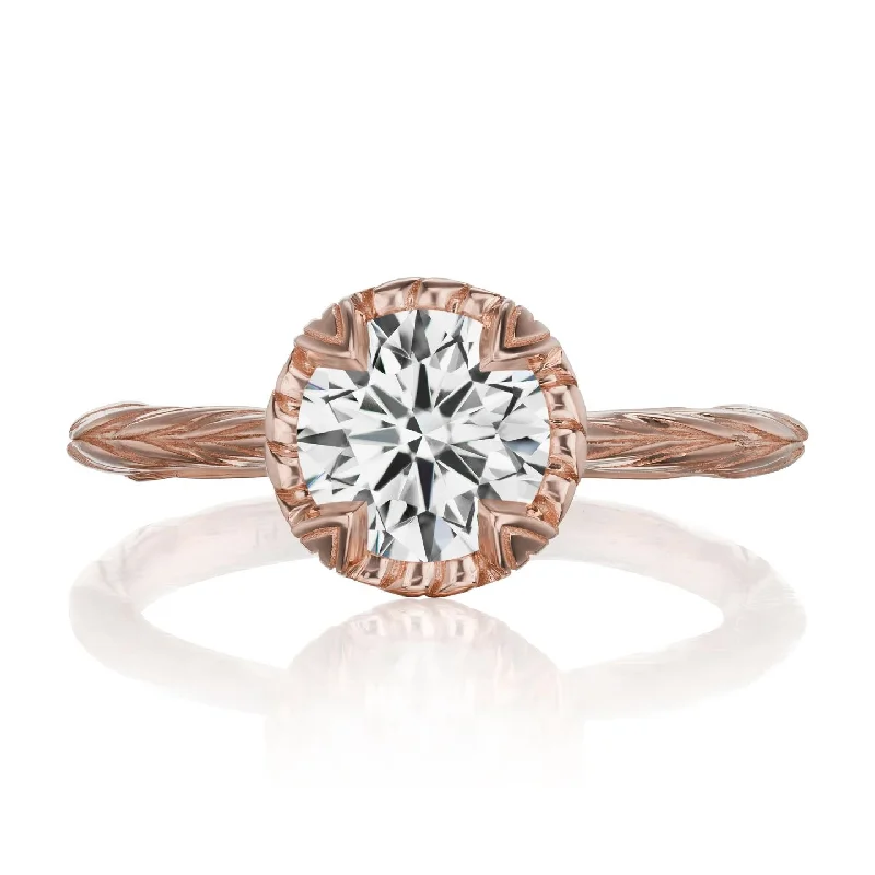 modern engagement ring for women -・SIENNA・Lab-Grown Diamond (VVS2/G), Willow Leaf Band (1.25ct)