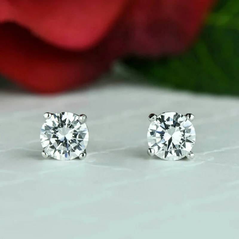 lightweight stud earrings-2 ctw 4 Prong Stud Earrings