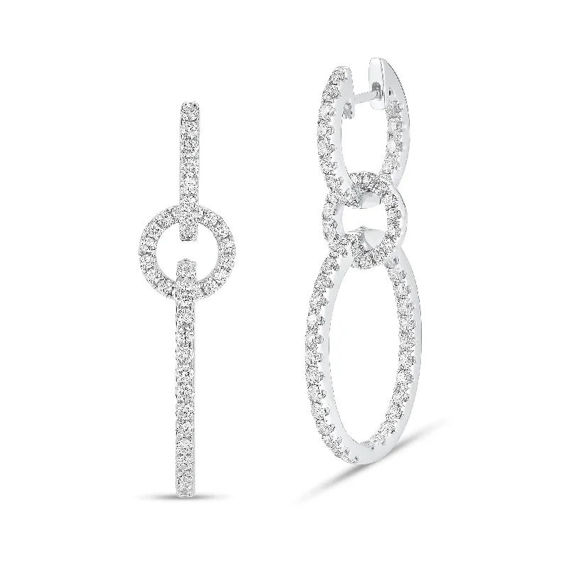 diamond stud earrings-Diamond Interior & Exterior Multi-Hoop Earrings