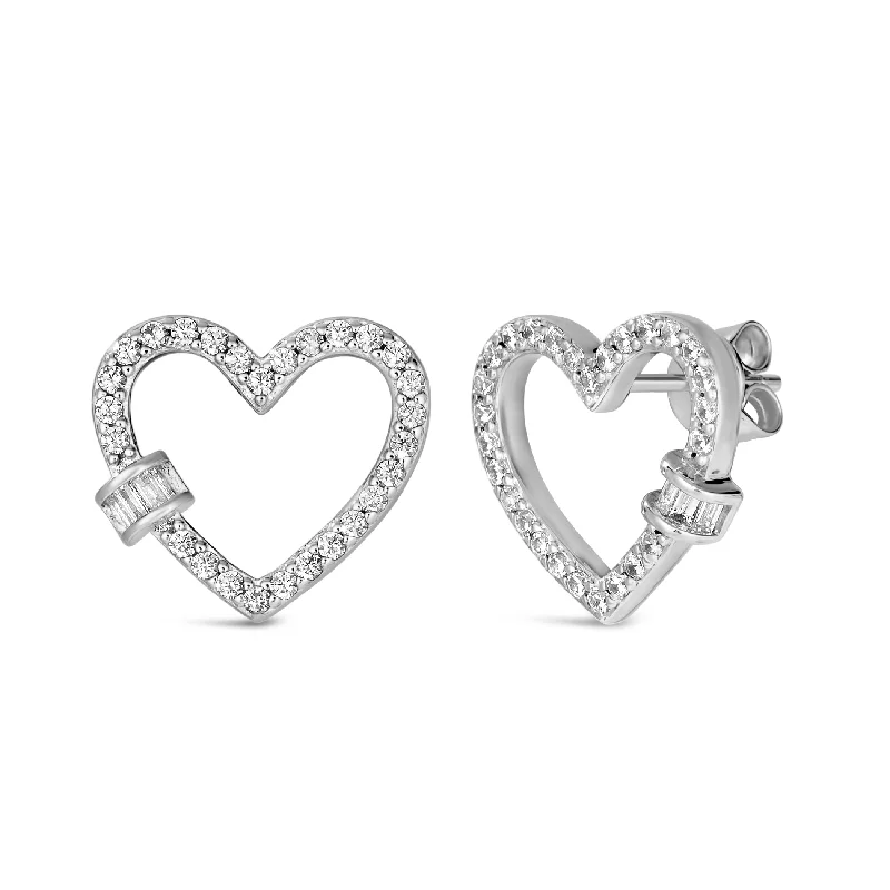 diamond stud earrings for everyday wear-Agapi Heart Earrings