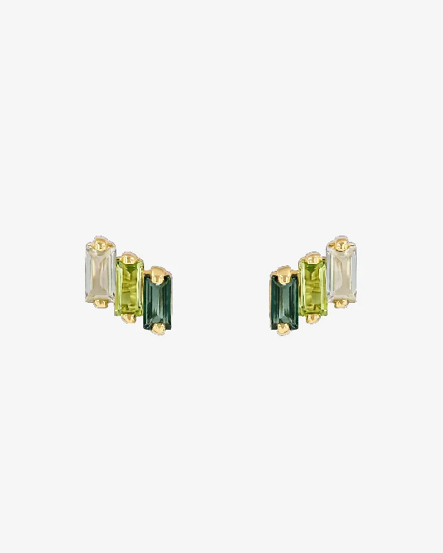 zirconia stud earrings-Amalfi Green Ombre Studs