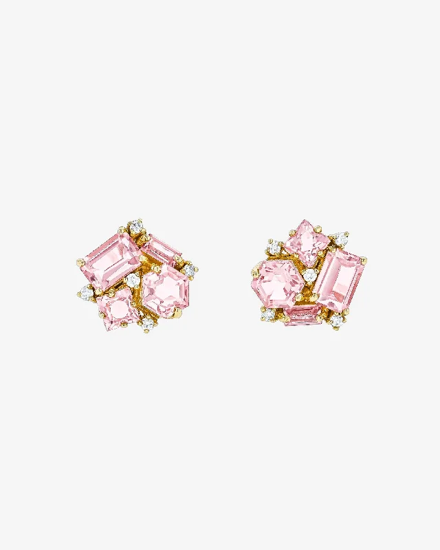 sapphire stud earrings-Amalfi Morganite Topaz Blossom Studs