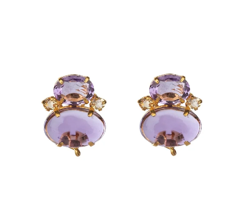 sparkly stud earrings-Amethyst Drop