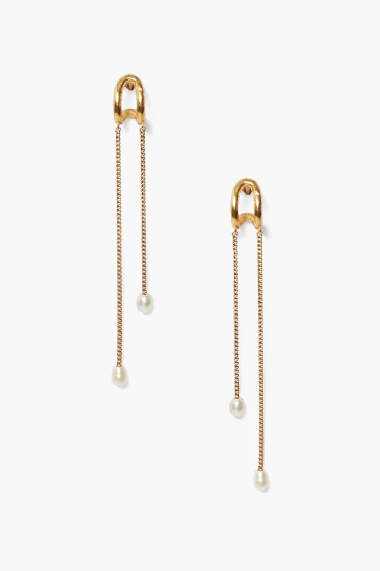 simple stud earrings for women-Arc Pearl Drop Earrings Maxi