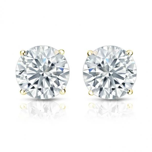 silver hoop stud earrings-Auriya 14k Gold GIA Certified 2.50 ct. TDW Round Diamond Stud Earrings