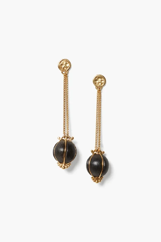 cubic zirconia stud earrings-Balloon Drop Earrings Black Mix