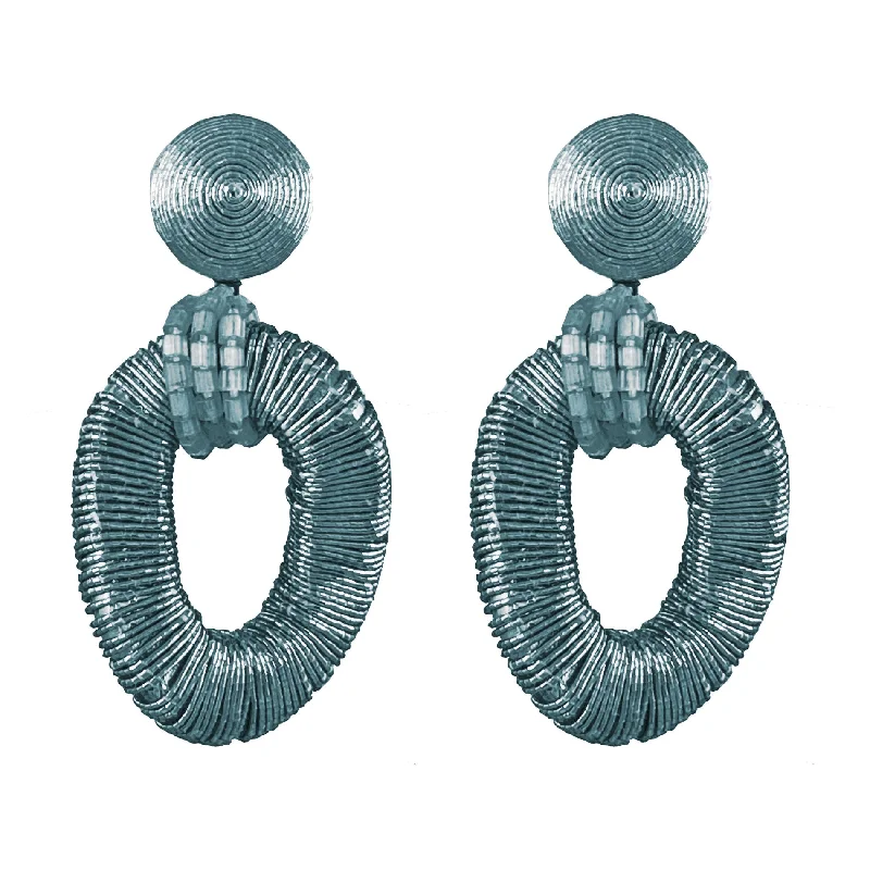 stud earrings for sensitive ears-Chainlink Icy Blue