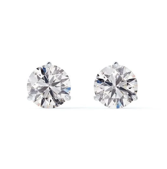 vintage stud earrings-Classic Three Prong 0.80CT Diamond Stud Earrings