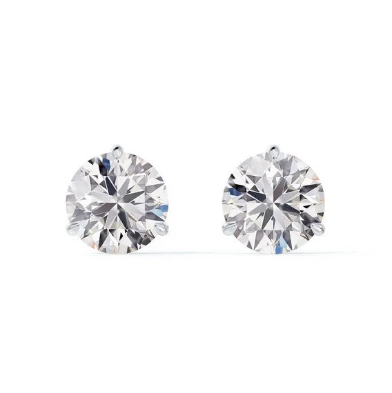 minimalist gold stud earrings-Classic Three Prong 0.30CT Diamond Stud Earrings