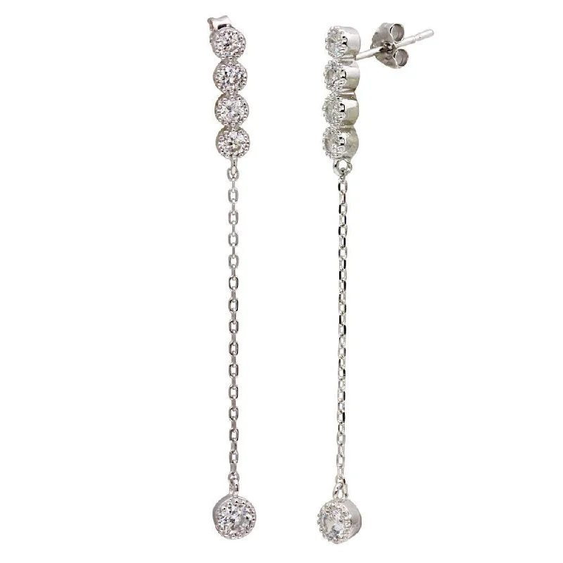 sterling silver star stud earrings-Dangling CZ Earrings