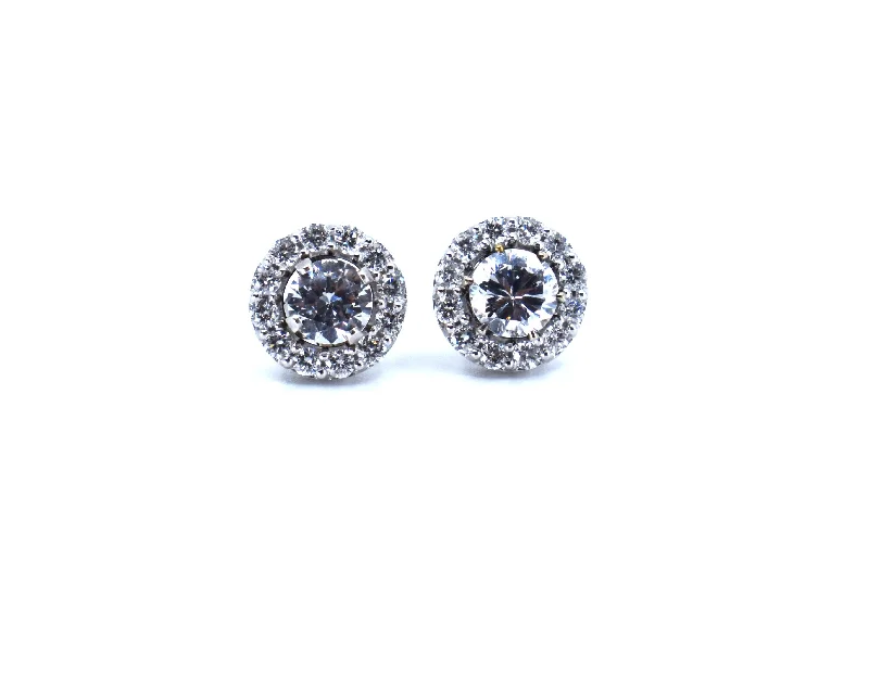 women’s chic stud earrings-14K White Gold Diamond Earring Jackets