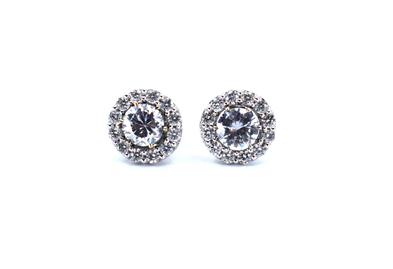 stud earrings with emeralds-White Gold Diamond Earring Jackets