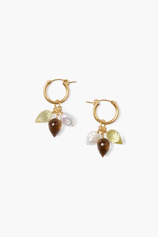 chic stud earrings for women-Delphine Hoop Earrings Natural Mix