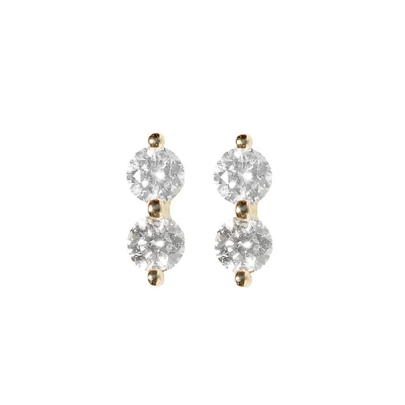 stud earrings for special occasions-Diamond Doubles Studs