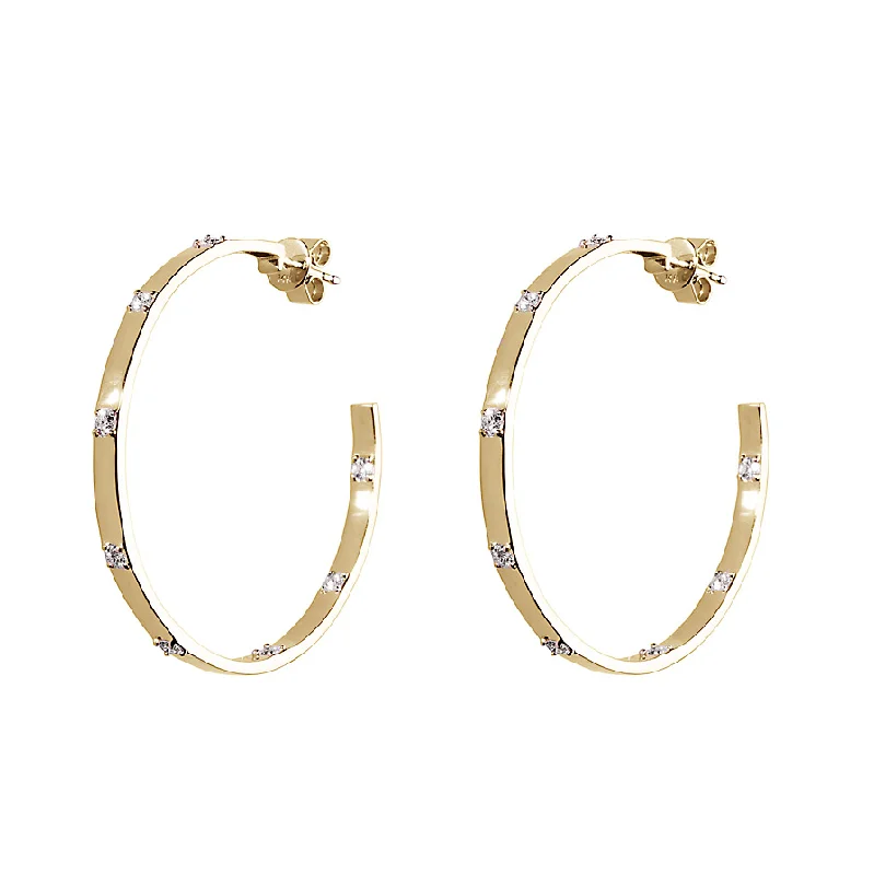 women’s stud earrings set-Diamond Ribbon Hoop Earrings