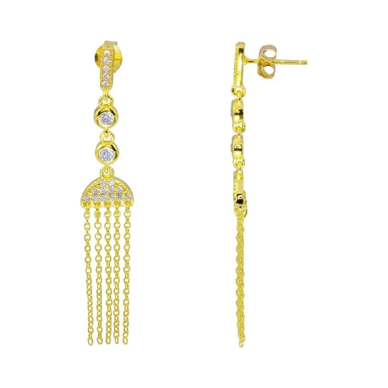 women’s pearl and gold stud earrings-Drop Tassel Earrings