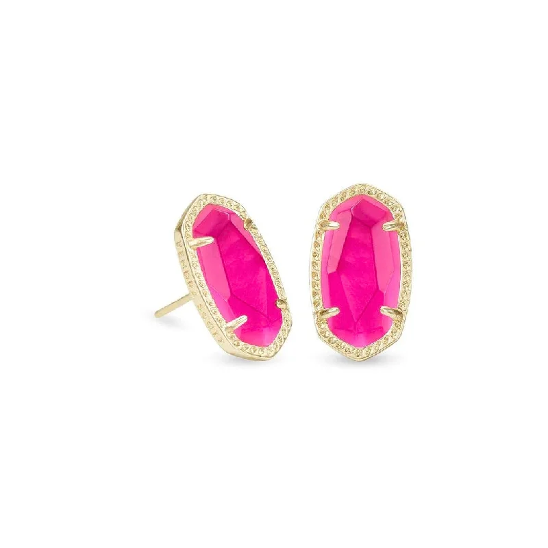 classic gold stud earrings-Ellie Gold Plated Earrings in Azalea Illusion by Kendra Scott