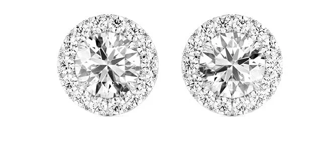 women’s birthstone stud earrings-Platinum My Universe Halo Diamond Earrings by Forevermark